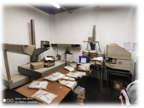Local aonde era feito o tratamento em microfilmagem dos processos com plantas de obras
